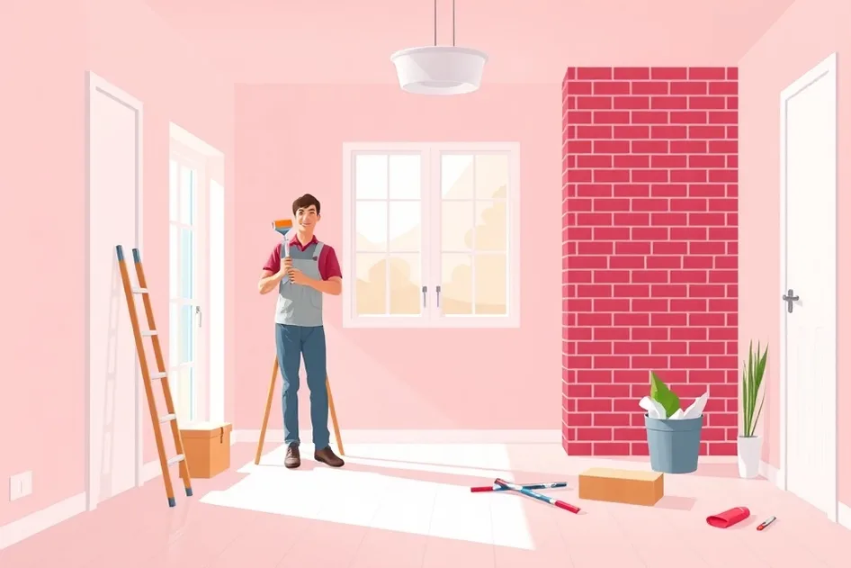 Intérieur rénové après travaux de peinture à Marquette-lez-Lille